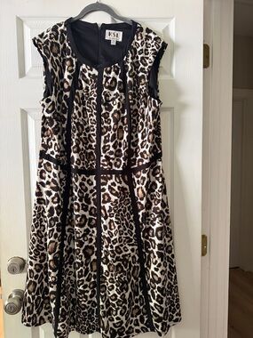 KSL Leopard Print Midi Dress in Brown and Black